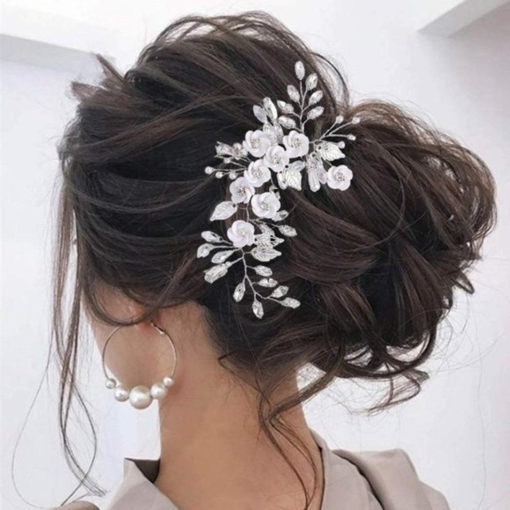 Silvery Floral Hair Accs 55